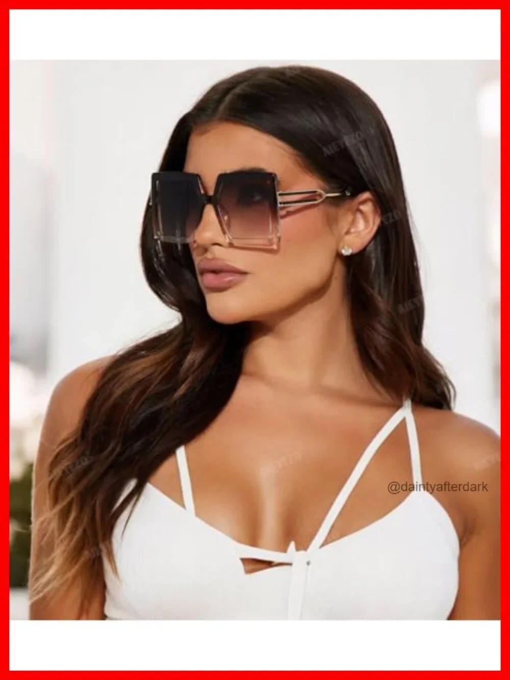 Oversized Square Sunglasses UV400 Protection Retro Design